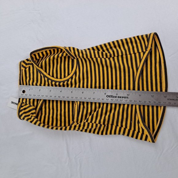 Dog T-shirt Yellow Gray Horizontal Stripes Small - Picture 6 of 7